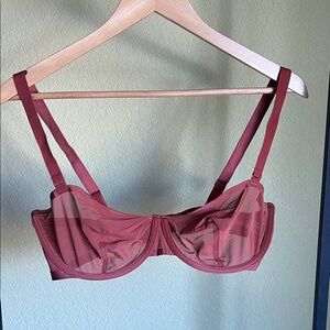 CUUP terracotta balconette Underwire mesh Bra 34E